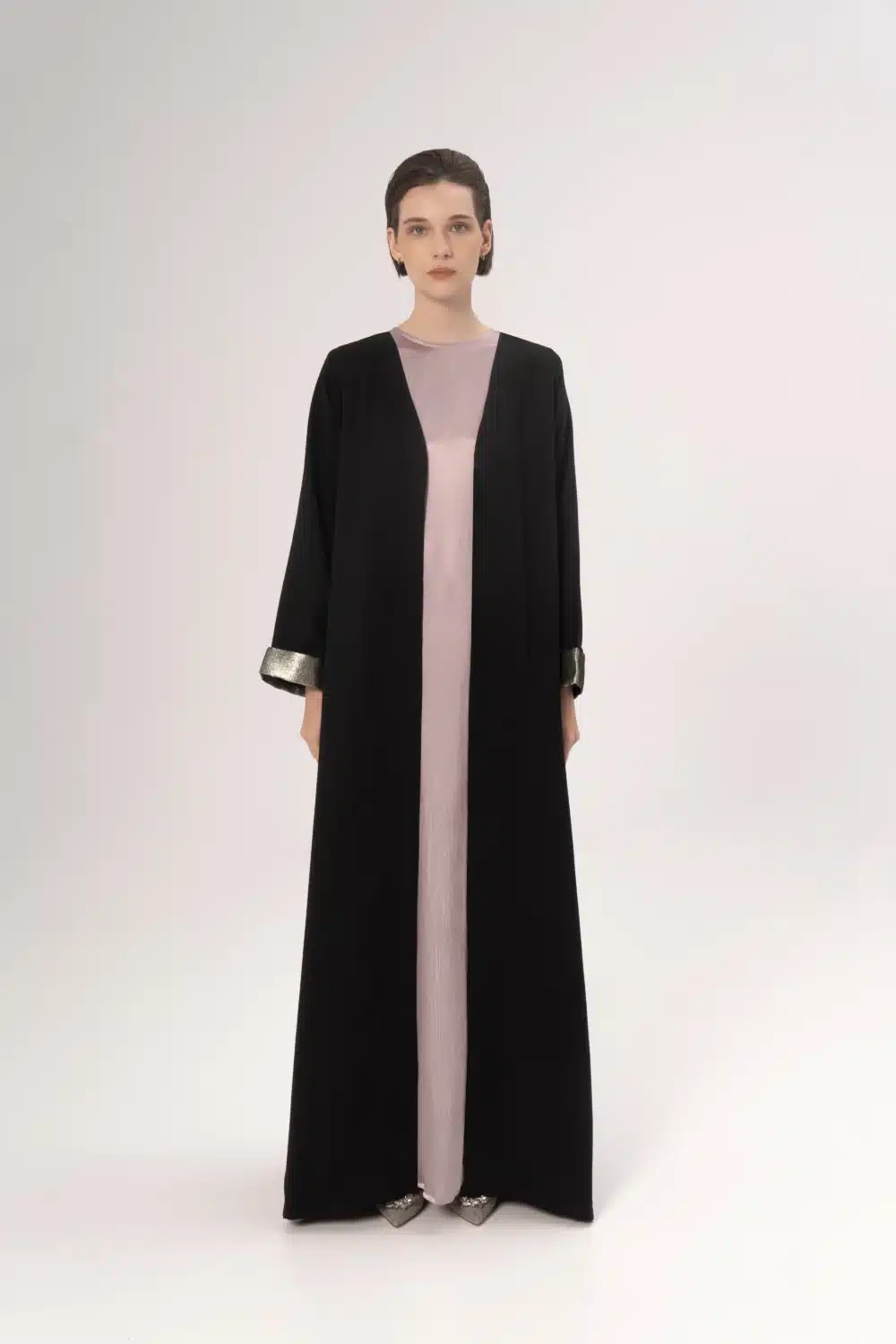 Fasha Open Abaya In Black