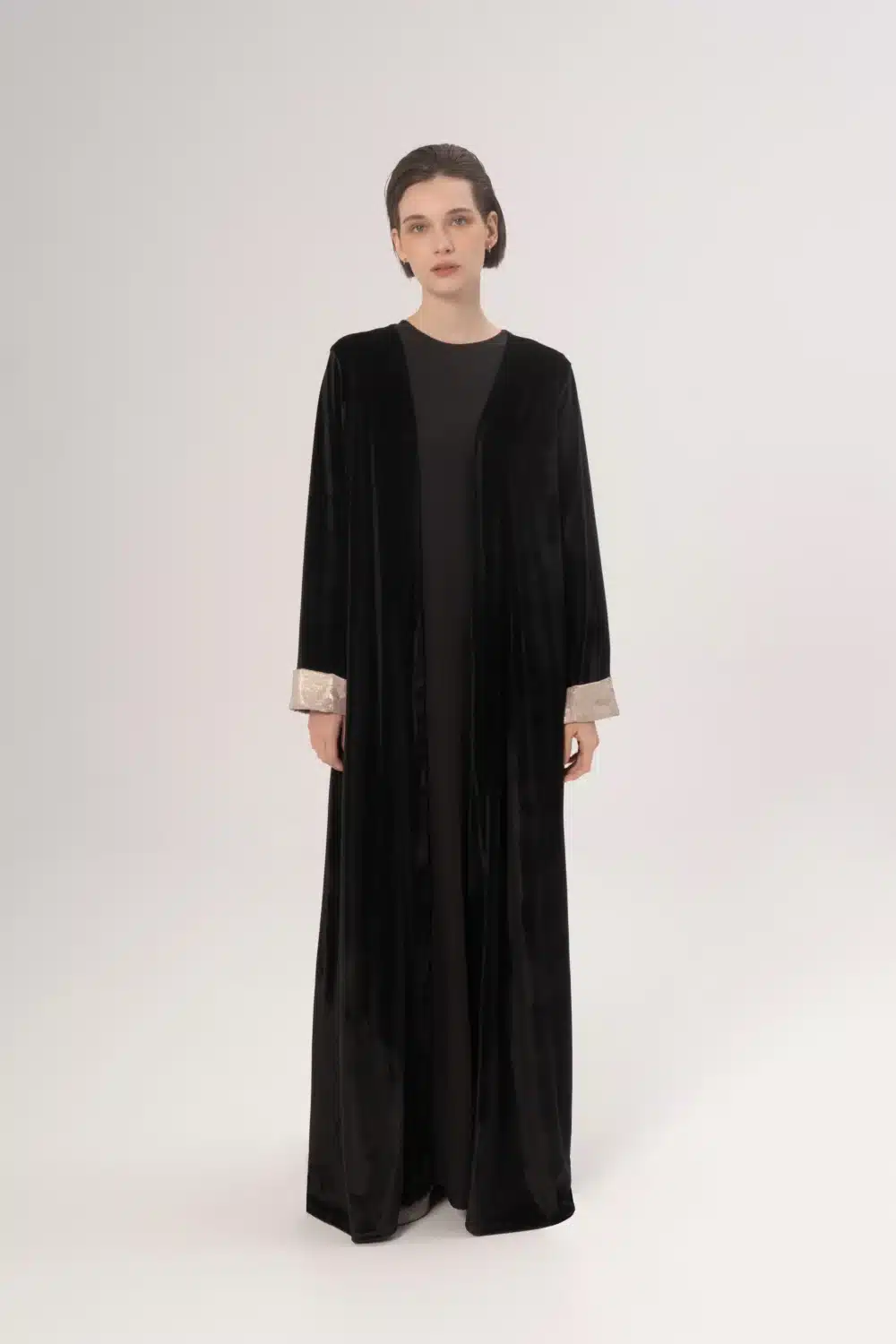Amani Velvet Abaya In Black