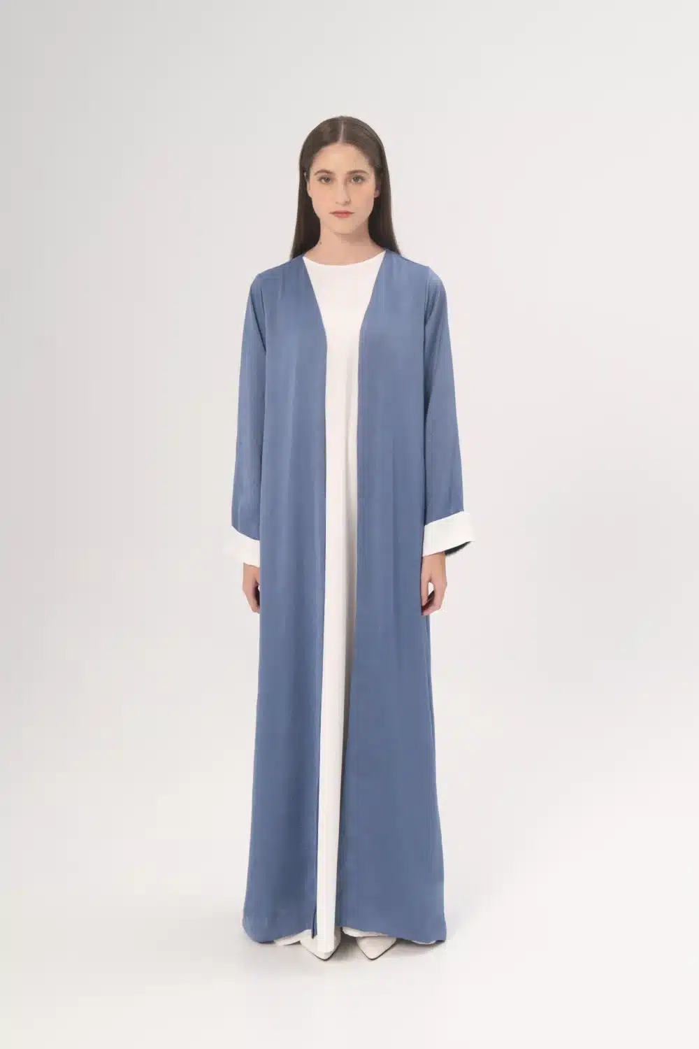 Eshma Open Abaya In Sky Blue