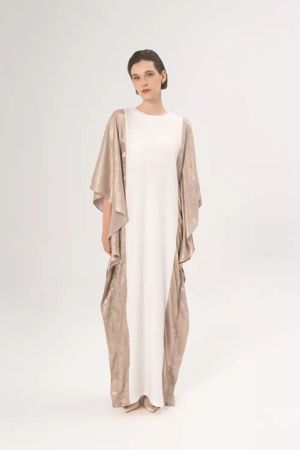 Aliyna Kaftan In Metallic Taupe