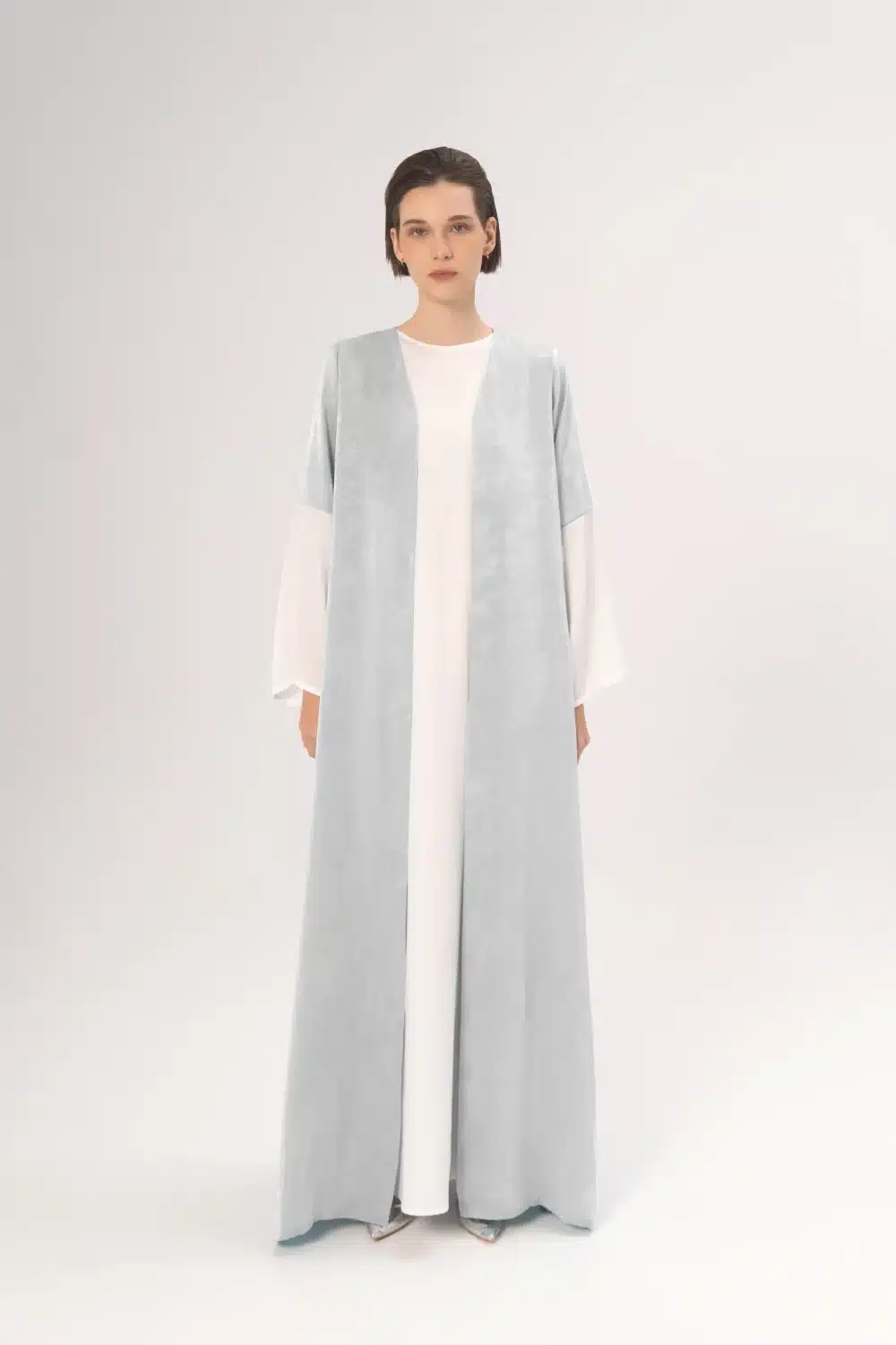 Jana Open Abaya In Silver