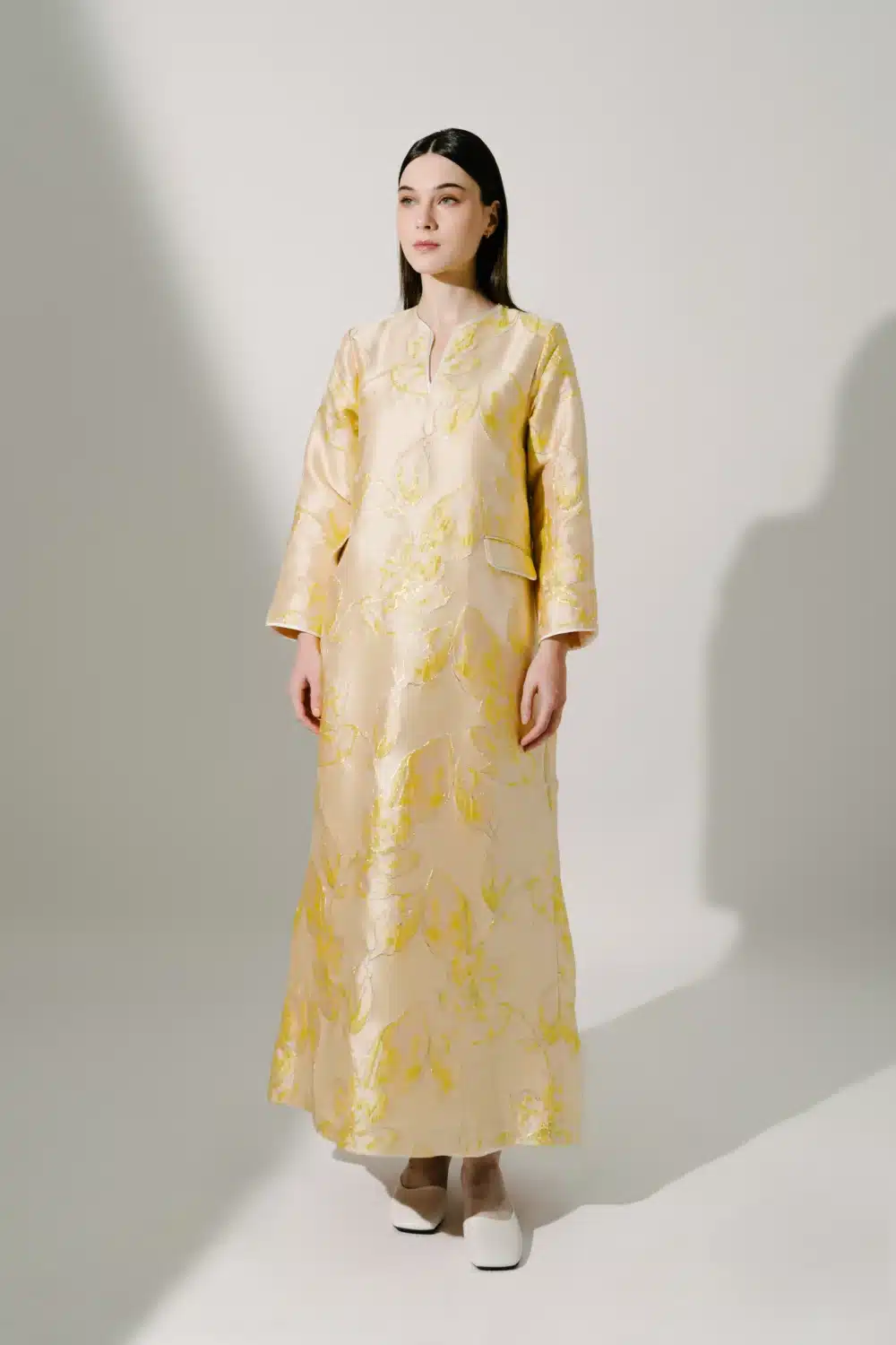 ASMA KAFTAN in Yellow Gardenia