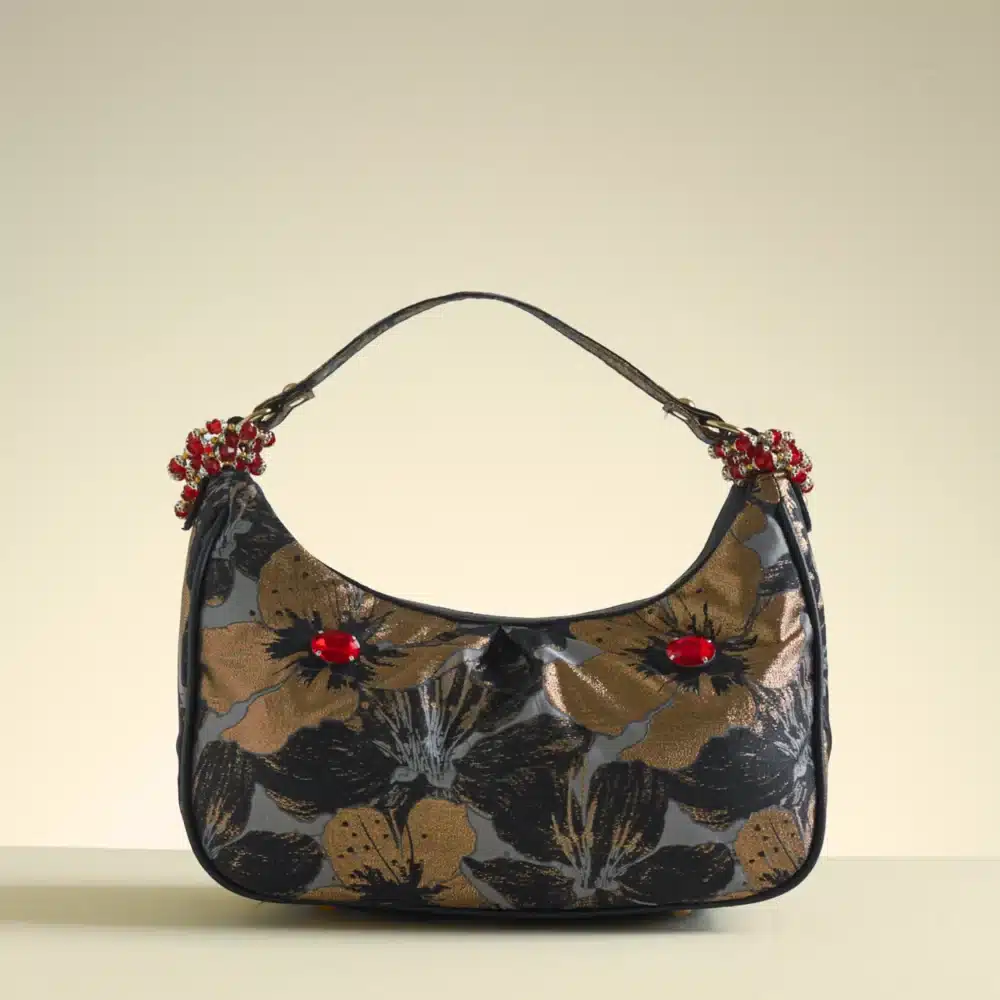 Crystal Embellished Dalia Gardenia Tote bag