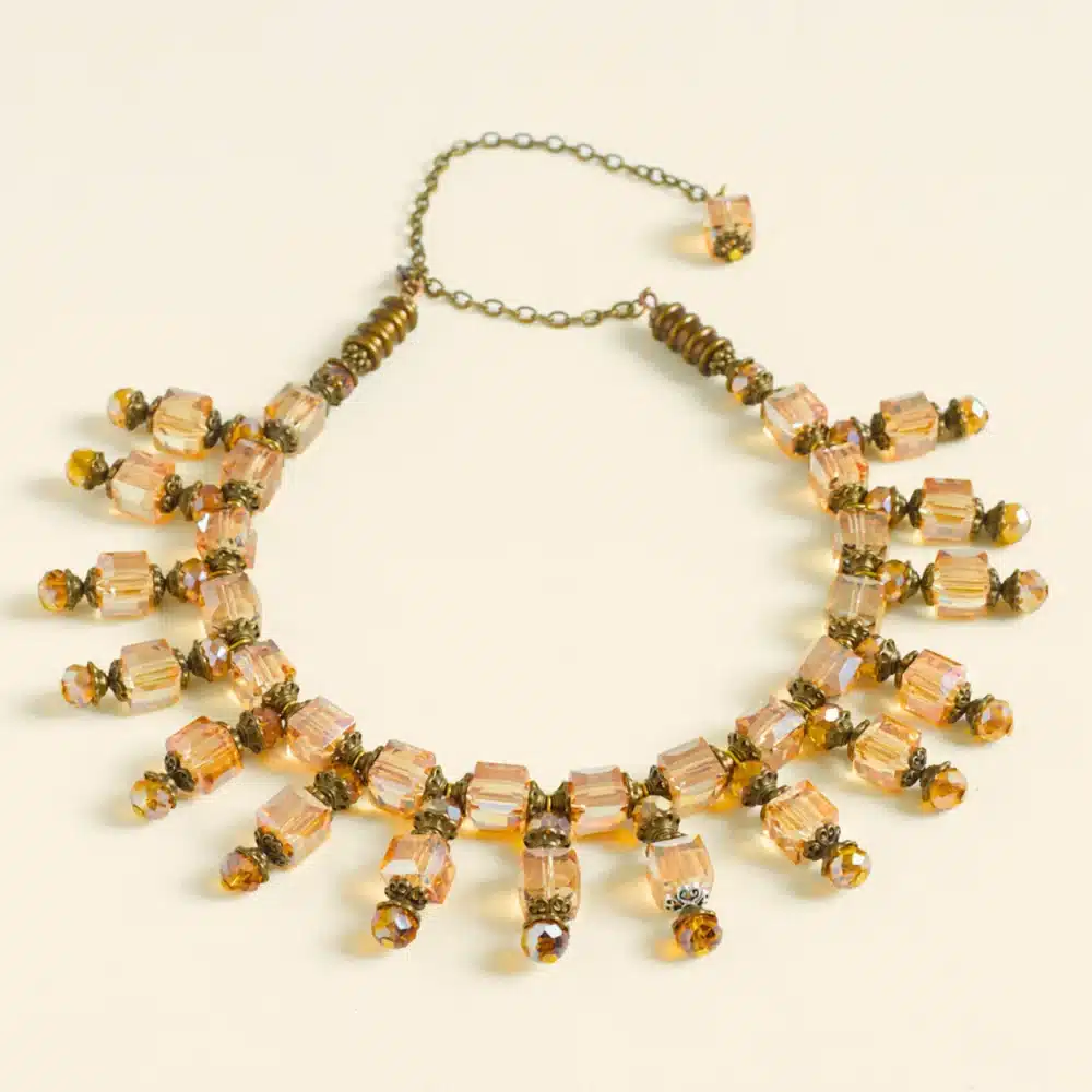 Demure Borneo Sunray layered Necklace Brown