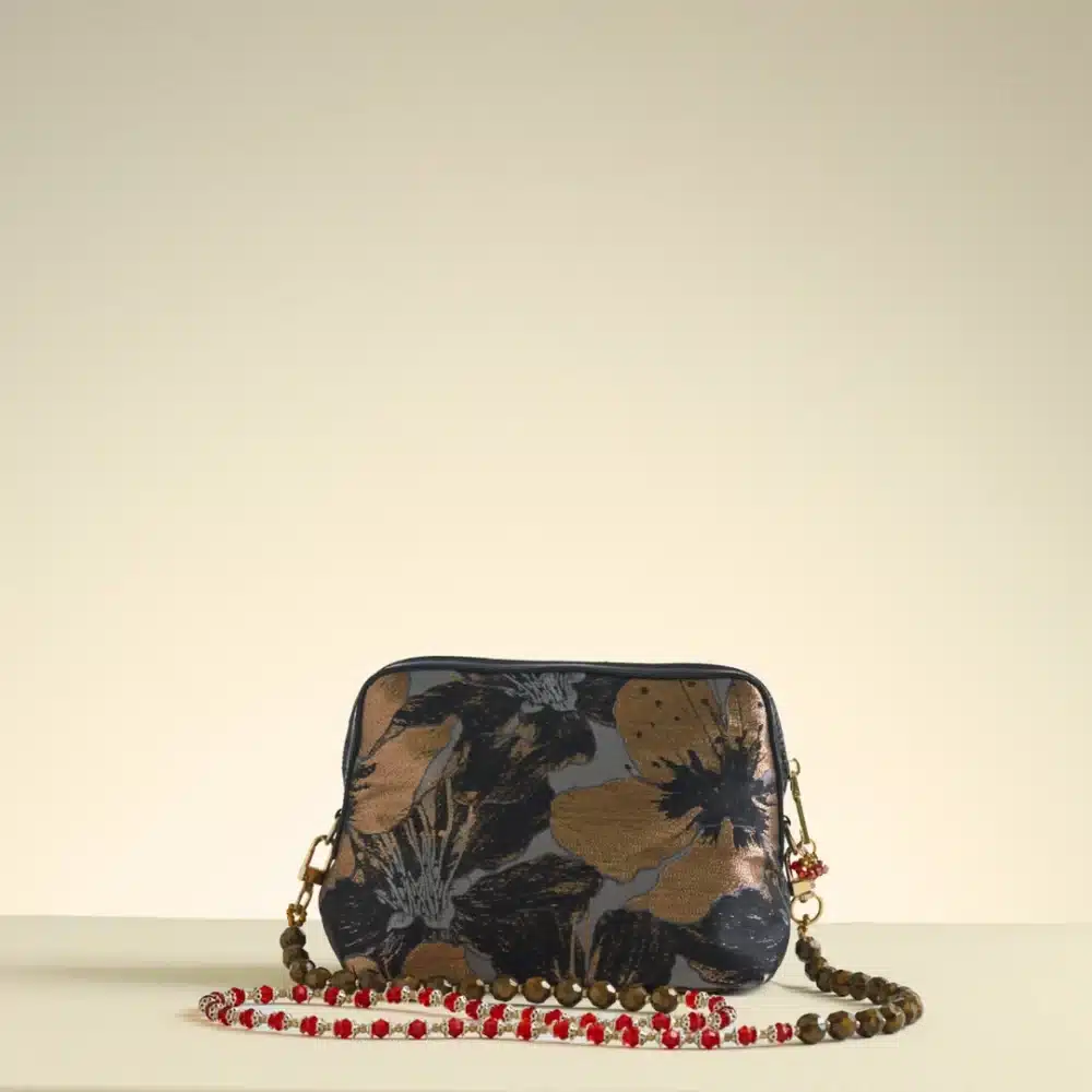 Crystal Embellished Dalia Gardenia Clutch bag