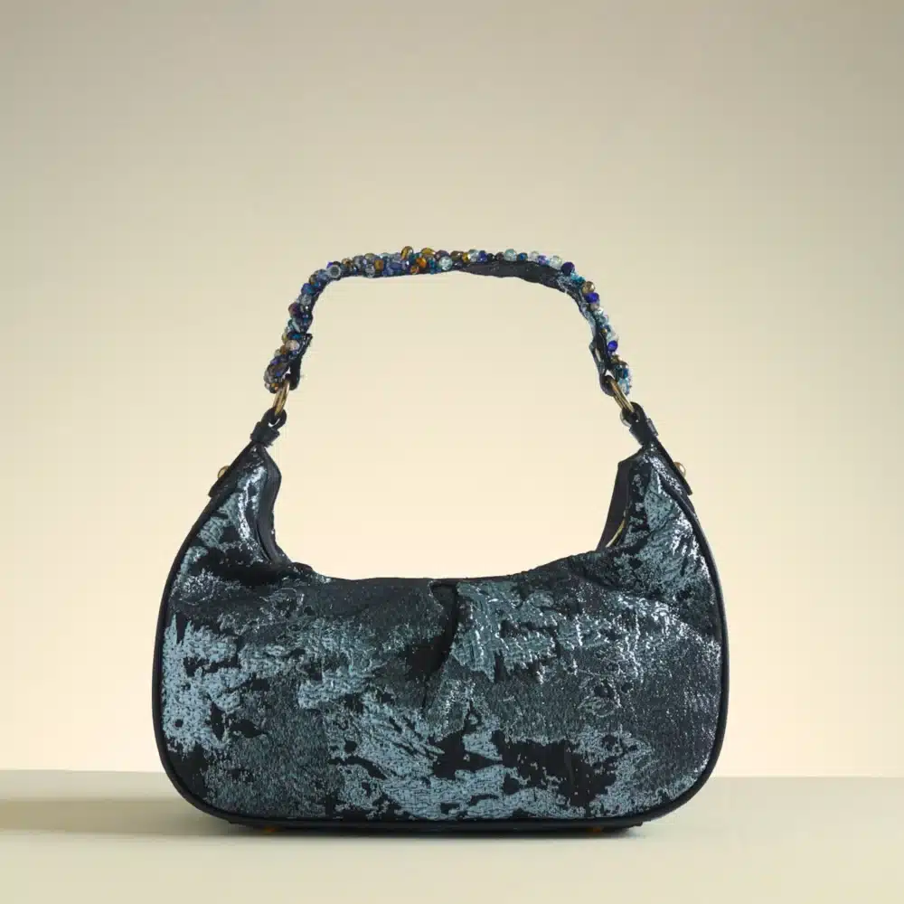 Crystal Embellished Layla Ice blue Tote Bag