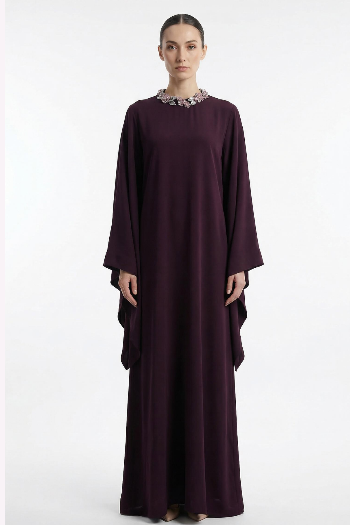 Eden Long Sleeve Caftan Dress Purple