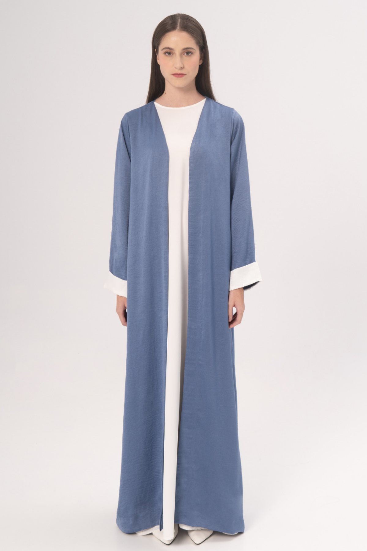 Eshma Open Abaya In Sky Blue