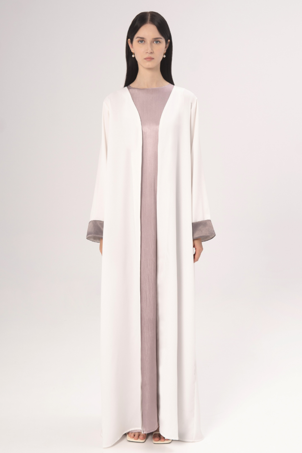 Fasha - Open Abaya In White